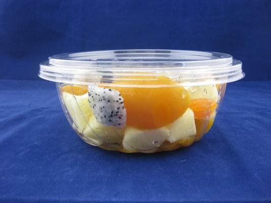 PET Eco-Friendly Fruits Packing Plastic Box 24oz Salad Bowl With Lid