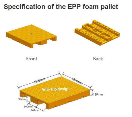 EPP Foam Two Way Entry Cold Storage Plastic Pallets Single Faced