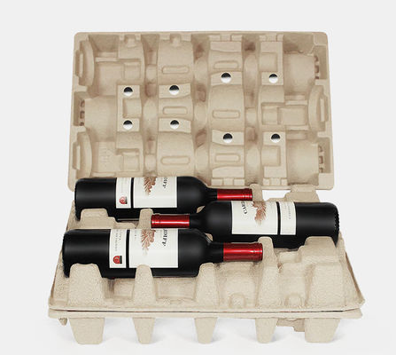 Moisture Resistant Molded Fiber Pulp Boxes Beverage Carriers Food Trays