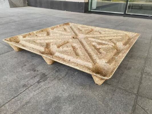 Durable compressed wood pallets with expansion rate below 5 percent suitable for long distance transportation and internal