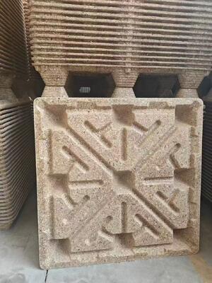 Durable compressed wood pallets with expansion rate below 5 percent suitable for long distance transportation and internal